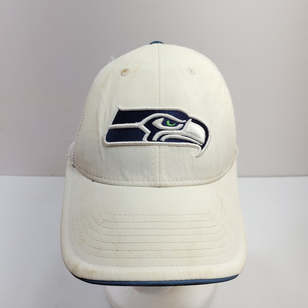 NFL Seattle Seahawks Football Sports Reebok Cap Hat Mens One Size White Cotton